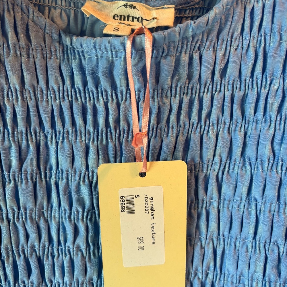 Entro Blue and White Smocked Ruffled Sundress - Picture 5 of 5